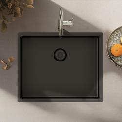 Pure.Sink Exclusivo Gun metal dřez 50x40 cm 10mm rádius podstavba, plochá konstrukce a nástavba PEX5040-61