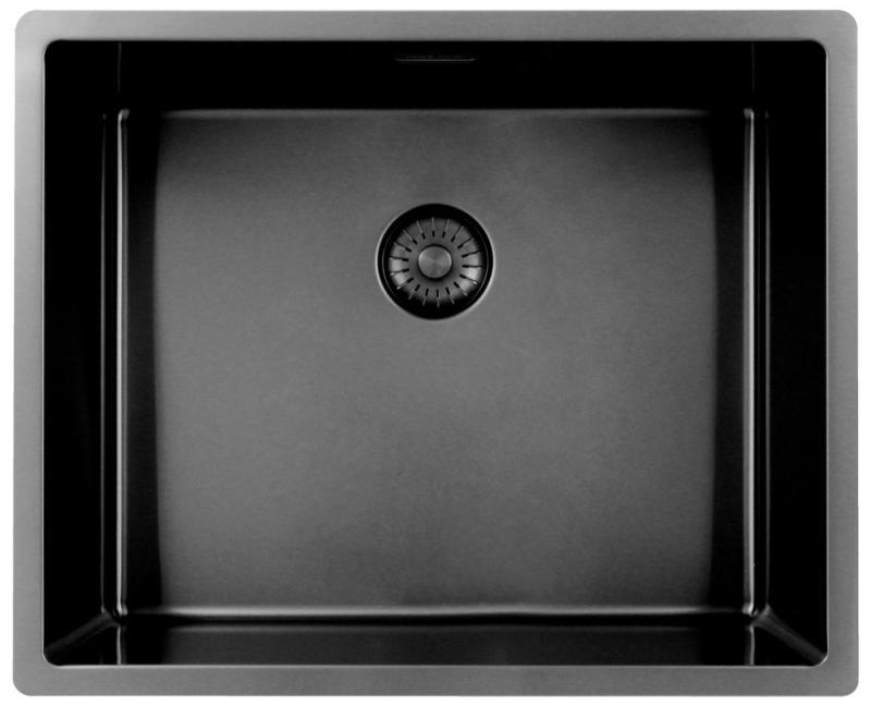 Pure.Sink Exclusivo Gun metal dřez 50x40 cm 10mm rádius podstavba, plochá konstrukce a nástavba PEX5040-61