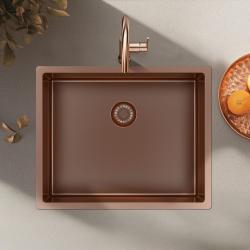 Pure.Sink Exclusivo Měděný dřez 50x40 cm 10mm rádius podstavba, rovinná konstrukce a nástavba PEX5040-62