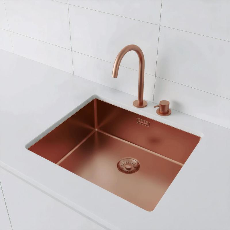 Pure.Sink Exclusivo Měděný dřez 50x40 cm 10mm rádius podstavba, rovinná konstrukce a nástavba PEX5040-62