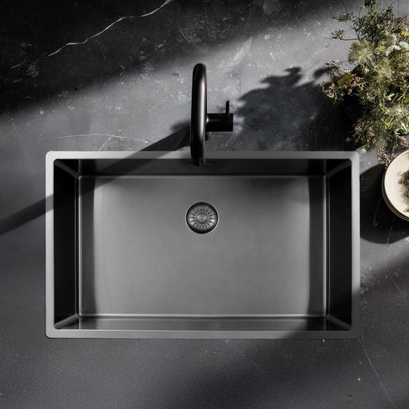 Pure.Sink Exclusivo velký nerezový dřez 70x40 cm 10mm rádius podstavce, ploché vložení a nástavba PEX7040-02