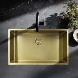 Pure.Sink Exclusivo velký zlatý dřez 70x40 cm, 10mm rádius podskříňový, rovný vložený a nástavbový PEX7040-60