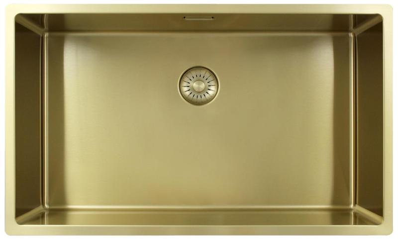 Pure.Sink Exclusivo velký zlatý dřez 70x40 cm, 10mm rádius podskříňový, rovný vložený a nástavbový PEX7040-60
