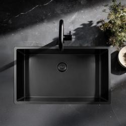 Pure.Sink Exclusivo velký Gun metal dřez 70x40 cm 10mm rádius podstavba, rovná vestavba a nástavba PEX7040-61