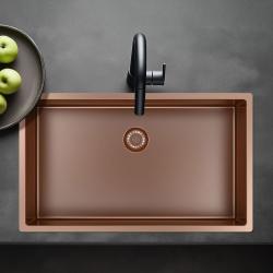 Pure.Sink Exclusivo velký měděný dřez 70x40 cm s poloměrem 10mm pro montáž pod, v rovině a nad PEX7040-62