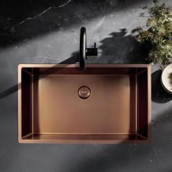 Pure.Sink Exclusivo velký měděný dřez 70x40 cm s poloměrem 10mm pro montáž pod, v rovině a nad PEX7040-62