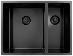 Pure.Sink Exclusivo Gun Metal 1,5 jedno a půl dřezu 34+18 cm 10mm rádius PEX341840-61