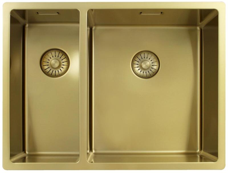 Pure.Sink Exclusivo Zlatý 1,5 jedno a půl dřezu 18+34 cm 10mm rádius PEX183440-60