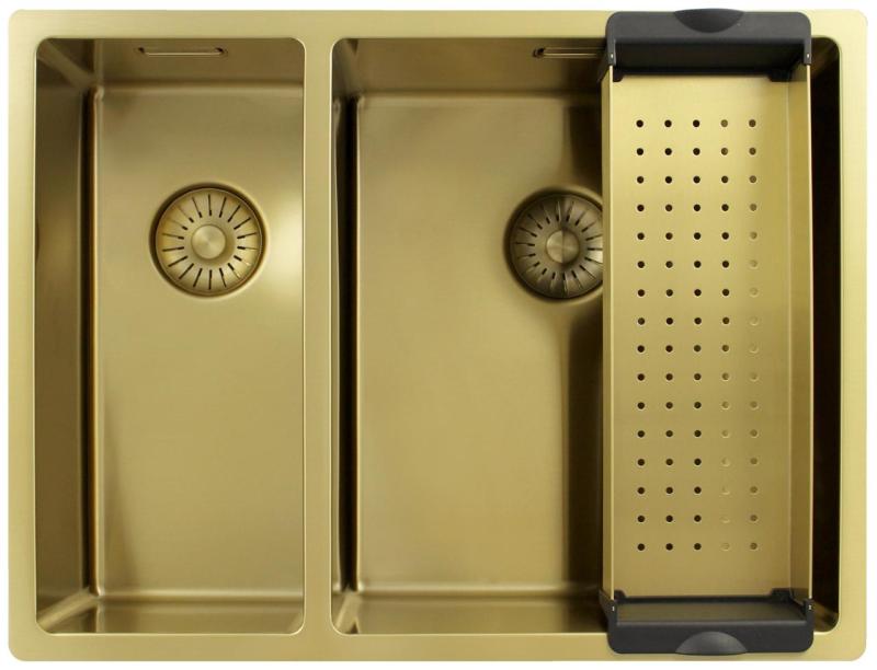 Pure.Sink Exclusivo Zlatý 1,5 jedno a půl dřezu 18+34 cm 10mm rádius PEX183440-60