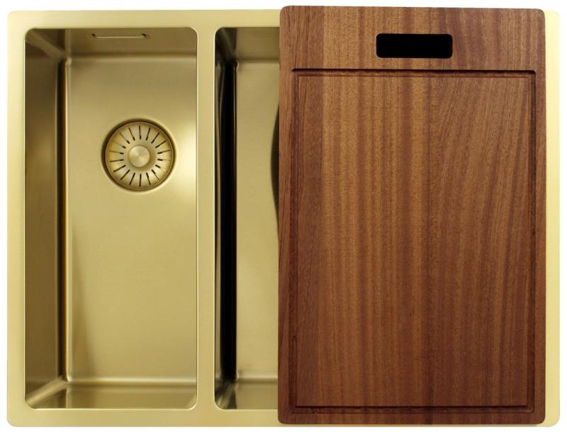 Pure.Sink Exclusivo Zlatý 1,5 jedno a půl dřezu 18+34 cm 10mm rádius PEX183440-60