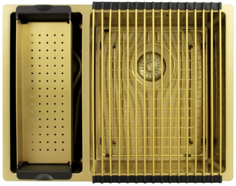 Pure.Sink Exclusivo Zlatý 1,5 jedno a půl dřezu 18+34 cm 10mm rádius PEX183440-60