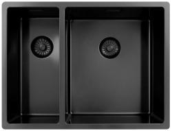 Pure.Sink Exclusivo Gun Metal 1,5 jedno a půl dřezu 18+34 cm 10mm rádius PEX183440-61