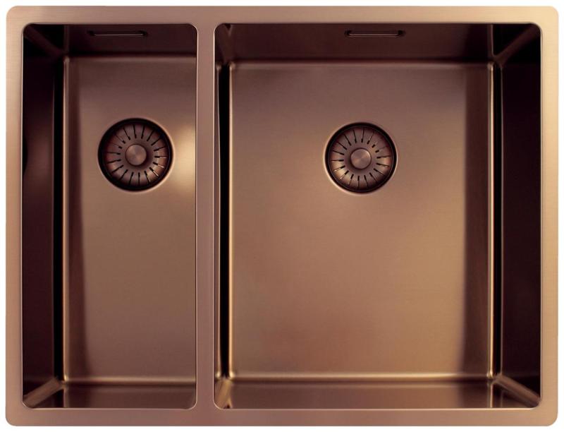 Pure.Sink Exclusivo Měděný 1,5 jedno a půl dřezu 18+34cm 10mm rádius PEX183440-62