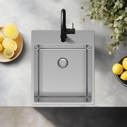 Pure.Sink Exclusivo nerezový dřez 44x52 cm Tapwing s otvorem pro kohoutek 10mm rádius PEX4040T-02
