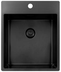 Pure.Sink Exclusivo Gun Metal dřez 44x52 cm Tapwing s otvorem pro kohoutek 10mm rádius PEX4040T-61