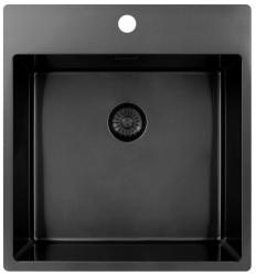 Pure.Sink Exclusivo Gun Metal dřez 49x52 cm Tapwing s otvorem pro kohoutek 10mm rádius PEX4540T-61