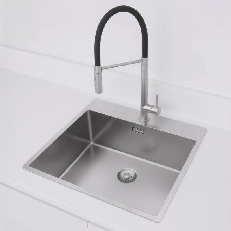 Pure.Sink Exclusivo nerezový dřez 54x52cm Tapwing s otvorem pro kohoutek 10mm rádius PEX5040T-02