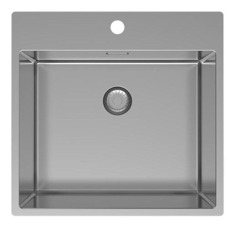 Pure.Sink Exclusivo nerezový dřez 54x52cm Tapwing s otvorem pro kohoutek 10mm rádius PEX5040T-02