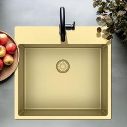 Pure.Sink Exclusivo Zlatý dřez 54x52 cm Tapwing s otvorem pro kohoutek 10mm poloměr PEX5040T-60