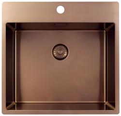Pure.Sink Exclusivo Měděný dřez 54x52 cm Tapwing s otvorem pro kohoutek 10mm rádius PEX5040T-62