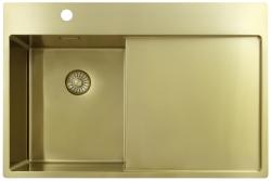 Pure.Sink Exclusivo Zlatý malý dřez s odkapávací částí 78x52 cm Tapwing vlevo PEX3478LT-60