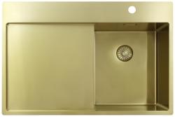 Pure.Sink Exclusivo Zlatý malý dřez s odkapávací částí 78x52 cm Křidélko vpravo PEX3478RT-60
