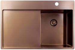 Pure.Sink Exclusivo Měděný malý dřez s odkapávací částí 78x52 cm Tapwing vpravo PEX3478RT-62