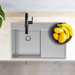 Pure.Sink Exclusivo nerezový dřez s odkapávací částí 78x52 cm Tapwing vlevo PEX4078LT-02