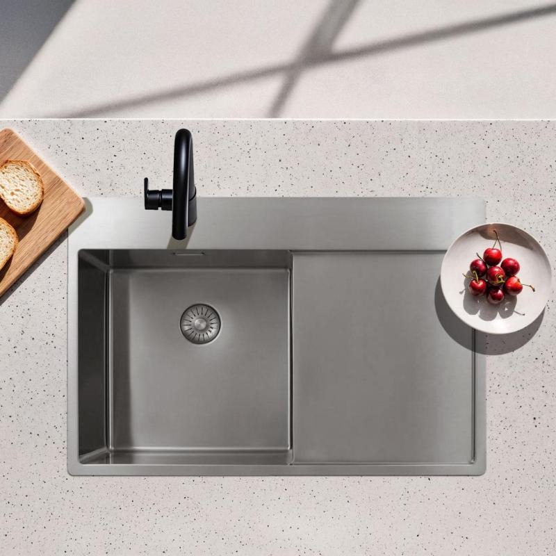 Pure.Sink Exclusivo nerezový dřez s odkapávací částí 78x52 cm Tapwing vlevo PEX4078LT-02