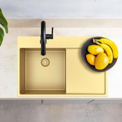 Pure.Sink Exclusivo Zlatý dřez s odkapávací částí 78x52 cm Tapwing vpravo PEX4078RT-60