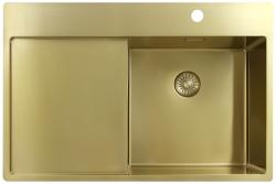 Pure.Sink Exclusivo Zlatý dřez s odkapávací částí 78x52 cm Tapwing vpravo PEX4078RT-60