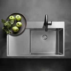 Pure.Sink Exclusivo RVS dřez s odkapávací částí 86x52 cm Tapwing vpravo PEX5086RT-02