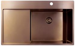 Pure.Sink Exclusivo Měděný dřez s odkapávací částí 86x52 cm Tapwing vpravo PEX5086RT-62