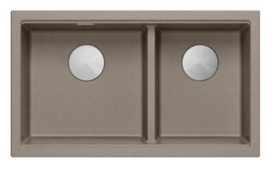 Quadri Newport II Dvojitý Taupe Granitový Vrchní Dřez 76x45 cm s nerezovou zástrčkou 1208971372
