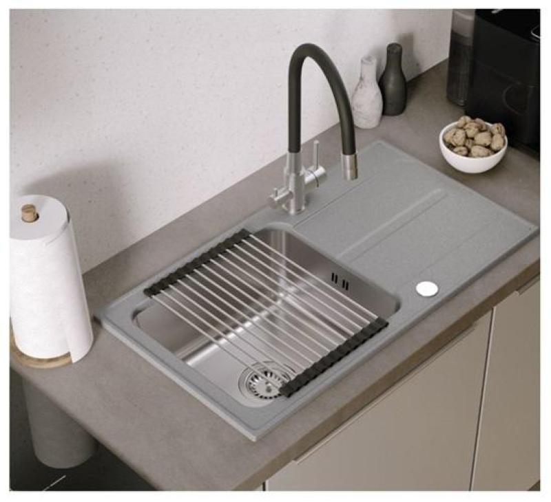 Quadri Selene nerezová kuchyňská směšovací baterie 3-cestná s flexibilním výtokem a extra připojením pro filtrovanou vodu 1208971407