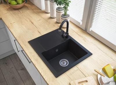 Graniteland Nex Granitový černý dřez s odkapávací částí 574x464 mm 1208971428