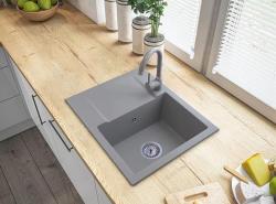 Graniteland Nex Granitový šedý dřez s odkapávací částí 574x464 mm 1208971431