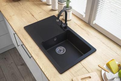 Graniteland Liri Granitový černý dřez s odkapávačem 765x448 mm 1208971438