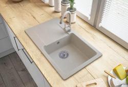 Graniteland Liri Granitový bílý dřez s odkapávací částí 765x448 mm 1208971439