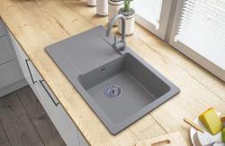 Graniteland Liri Granitový šedý dřez s odkapávací částí 765x448 mm 1208971441