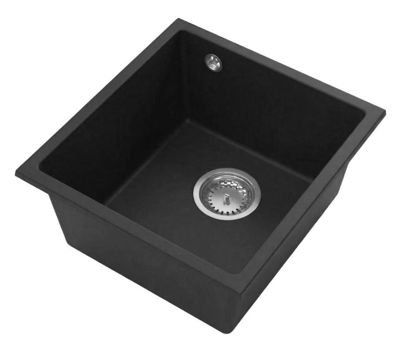 Graniteland Miniva Granitový dřez Černý podskříňový 385x410 mm 1208971450