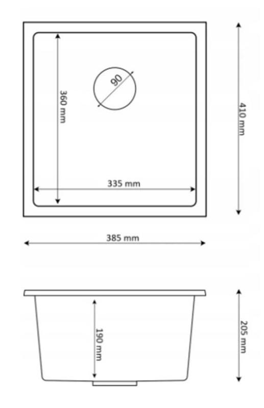 Graniteland Miniva Granitový dřez Bílý podstavba 385x410 mm 1208971452