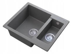 Graniteland Adda Granitový Šedý 1.5 Dřez Nástavba 600x495mm 1208971456