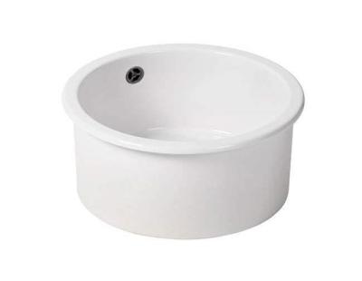 Ausmann Ceramic Ember Keramický Bílý Kulatý Dřez Na Povrch a Podskříň s Kovovým Zátkou Gun metal 1208971463