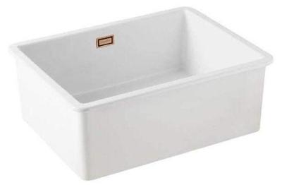 Ausmann Ceramic Mira Keramický bílý dřez - Montáž pod a mezi 795 x 460 mm s měděným zátkou 1208971467