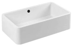 Ausmann Ceramic Mira Keramický bílý dřez - Vestavba a meziúrovňová montáž 795 x 460 mm s černým zátkou 1208971469
