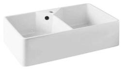 Ausmann Ceramic Mira Keramický Bílý Dvojitý Dřez - Vestavěný a Mezistavba 793 x 450 mm s dírou pro kohoutek a zásuvkou Gun metal 1208971478