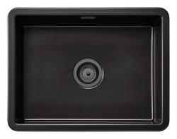 Ausmann Ceramic Ember Keramický Mat Černý Dřez - Montáž na vrch a spodek 54 x 40 cm s Gun metal zástrčkou 1208971498