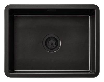 Ausmann Ceramic Ember Keramický Mat Černý Dřez - Montáž na povrch a podskříň 54 x 40 cm s černou zástrčkou 1208971499
