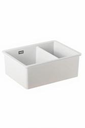 Ausmann Ceramic Ember Keramický Bílý Jednopůltorový Dřez Nástavba a Vestavba 535 x 400 mm s Měděnými zátkami 1208971507